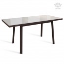 МАРТИН стол раздвижной со стеклом Латте/Венге